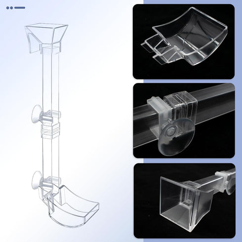 Aquarium Fish Shrimp Feeding Dish Set Clear Fish Feeder Tube and Dish with Cleaning Brush and Measuring Spoon for Feeding Shrimp and Preventing Food Scattering Feeding Supplies for Shrimp Medium
