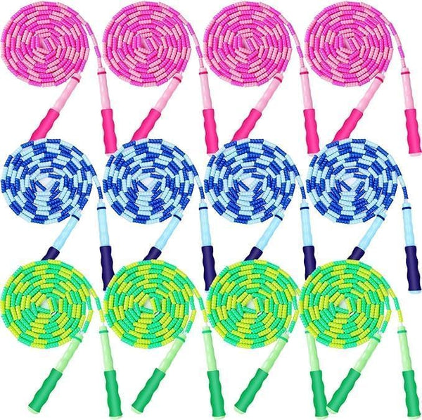 GRAWUN Kids Jump Rope - Soft Beaded Adjustable Length Tangle-Free Skipping Rope for Fitness