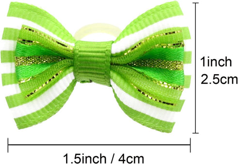 YOY 40pcs / 20 Pairs Adorable Grosgrain Ribbon Pet Dog Hair Bows - Rubber Bands for Puppy Topknot Cat Kitty Doggy