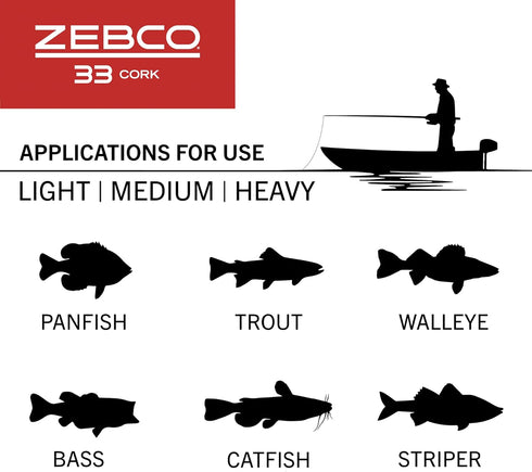 Zebco 33 Cork Reel and Fishing Rod Combo, Black Graphite Rod with Cork Handle & QuickSet Anti-Reverse Reel