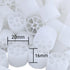 Moving Bed Bio Filter Media - 20mm, White, for Koi Ponds, Aquariums, Aquaculture (100 pcs)