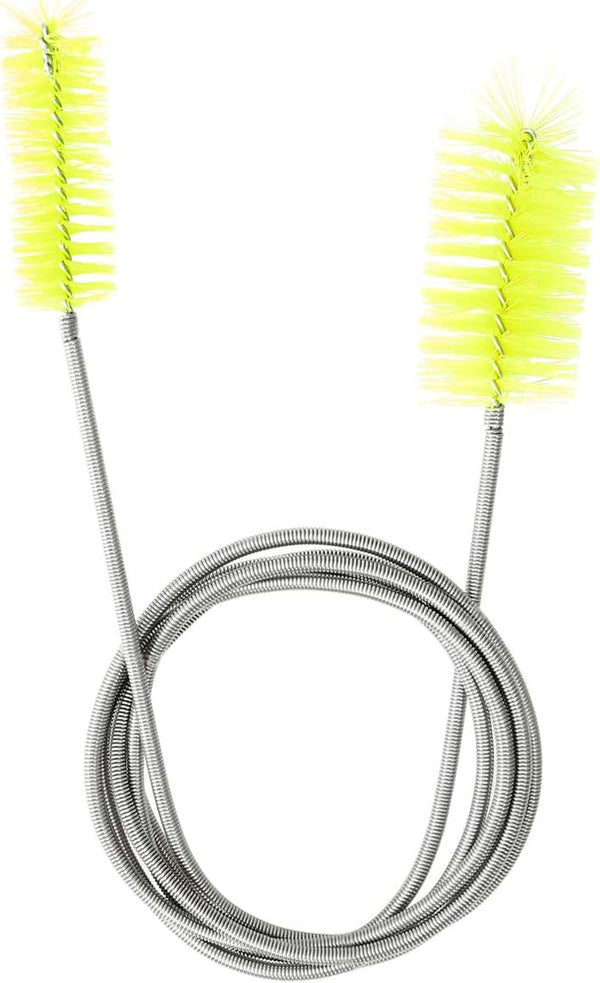 Stainless Double Ended Flexible Cleaning Brush for Canister Filter Tube Hose Pipe in Fish Tank Aquarium (Yellow)