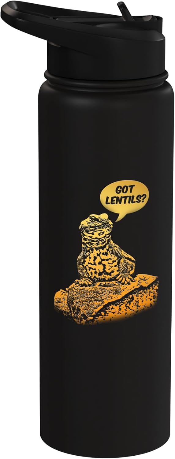 Thorn Tailed Reptile & Uromastyx Lizard Gift Got Lentils Funny Uromastyx Dabb Lizard Cute Agama Stainless Steel Insulated Water