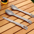 Portable 4-in-1 Camping Utensil Set: Spoon, Spork, Knife, Tongs - Stainless Steel Multi Tool for Outdoor Cooking (Grey)