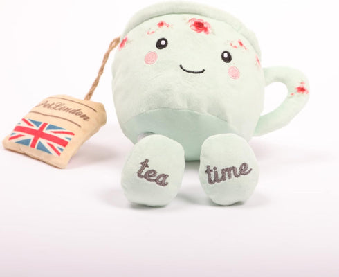 English Teacup Nosework Plush Dog Toy - Rope Legs and Crinkle Sound - UK British Design for Dogs