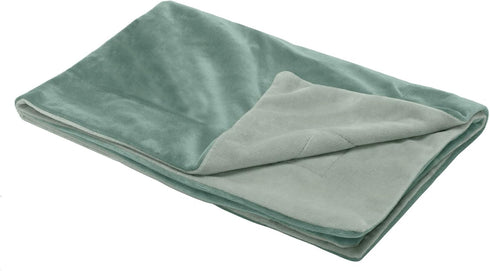 Furhaven Waterproof Throw Blanket for Dogs & Indoor Cats, Washable Two-Tone Luxe Velvet Dog Blanket, Celadon Green,
