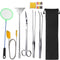7 in 1 Aquarium Aquascaping Tools Kits, Stainless Steel Plant Tools Tweezers Scissors Scrapers for Fish Tank Cleaning