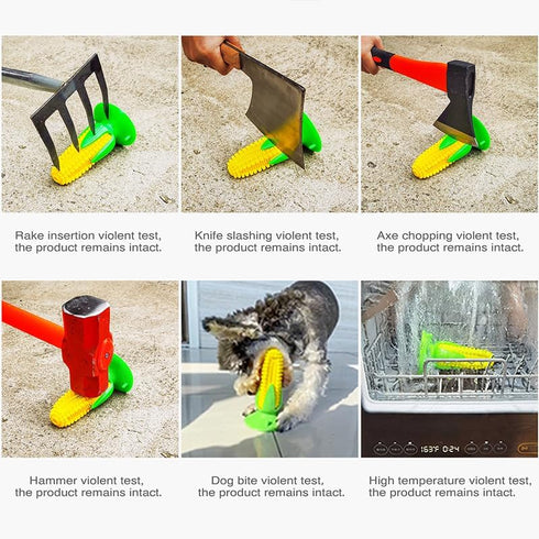 Dog Chew Toys for Aggressive Chewers – Interactive Squeaky Corn Toys for Small Medium Large Breeds, Teething, Grind