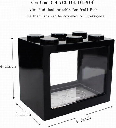 OMEM USB Mini Fish Tank, Desktop Micro-Landscape LED Aquarium Kit, Black