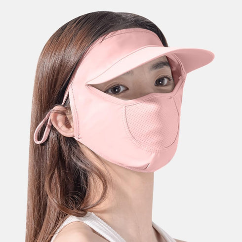 Full Face Cover Sunscreen Veil, UV Protection Sun Shield for Women Girls, Summer Hat with Eye Shield