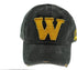 Vintage Denim Baseball Cap Trucker Hat with Embroidered W, Retro Frayed Edge Sunhat, 100% Cotton