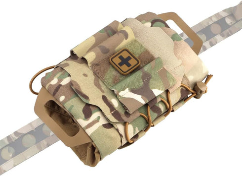 SABADO Rapid/Quick Deploy First Aid Kit, Tactical IFAK Pouch, Two-Piece System Med Roll Carrier, Outdoor Bag