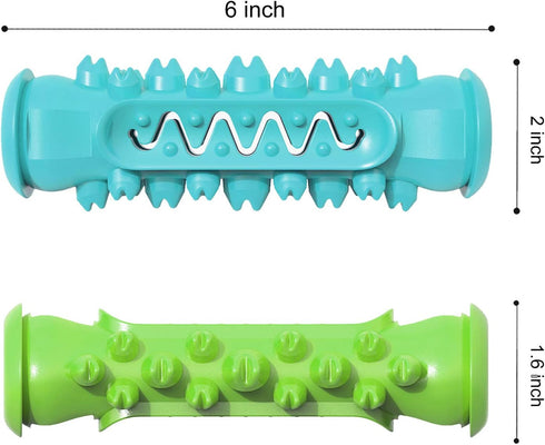 Guardians Dog Chew Toys for Aggressive Chewers - Dog Toothbrush Care Cleaning Stick for Small Middle Dogs (Blue+Green)