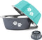YUDANSI Dog Bowls 2 Pack Medium Large Dogs Feeding Bowls with Non-Slip Silicone Sole, Elevated Pet Feeder (6.6 Cups)