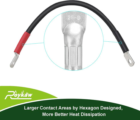 Roykaw Golf Cart Battery Cables for EZGO TXT/Medalist 36/48 Volt 1994-Up Models, Heavy-duty Pure Copper, 4 Gauge/7