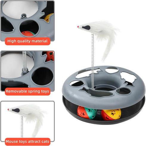TSEB4TEP 10.5 Inch Set Cat Tunnel, Indoor Cat Toy, Roller Track Cat Toy, Collapsible S-Shaped Play Tube, Diameter Maze