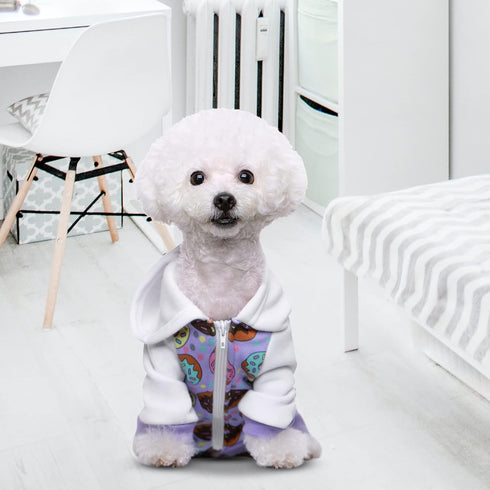 Purple Puppy Dog Hoodies for Small Medium Dogs, Christmas Hooded Sweatshirt with Pocket, Fleece Coat Dog Costume Winter