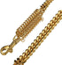1ft, 2ft, 3ft Strong Gold Metal Cuban Curb Link Chain, 14mm Stainless Steel Dog Safety Leash, Genuine Leather Handle