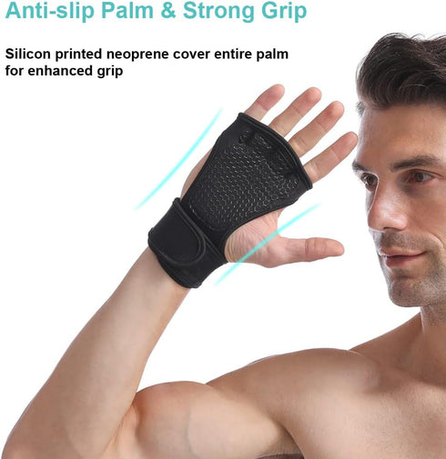 SUJAYU Workout Gloves for Men Workout Gloves Women, Wrist Wraps Wrist Straps for Weightlifting, Versa Grips Lifting
