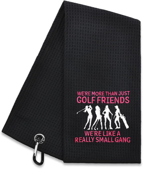Hafhue We're More Than Just Golf Friends Embroidered Golf Towel, Golf Accessories Gift for Men Women