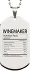DesiDD Funny Winemaker Appreciation Gifts - Nutrition Facts Dog Tag Necklace for Vintner