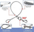 Chew Proof Dog Leash Extension, 2 Pack Black+Transparent, 24 inch/60cm for Large and Medium Dogs Walking and Training
