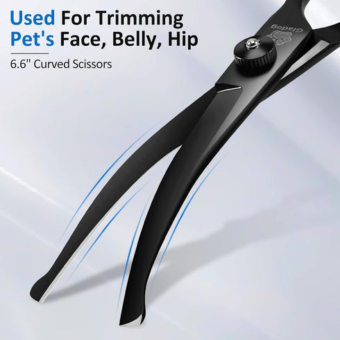 5 1 Dog Grooming Scissors Kit with Safety Round Tips, GLADOG Professional in Grooming Scissors for Dogs