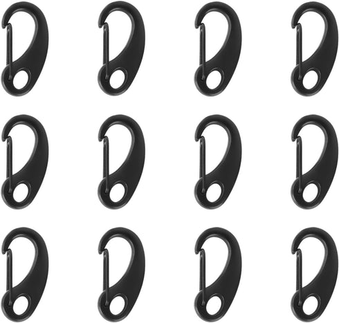 12Pack Carabiner Clips Spring Snap Hook Buckle Clasps for Flag Pole Clips, Marine Clips, Dog Leashes
