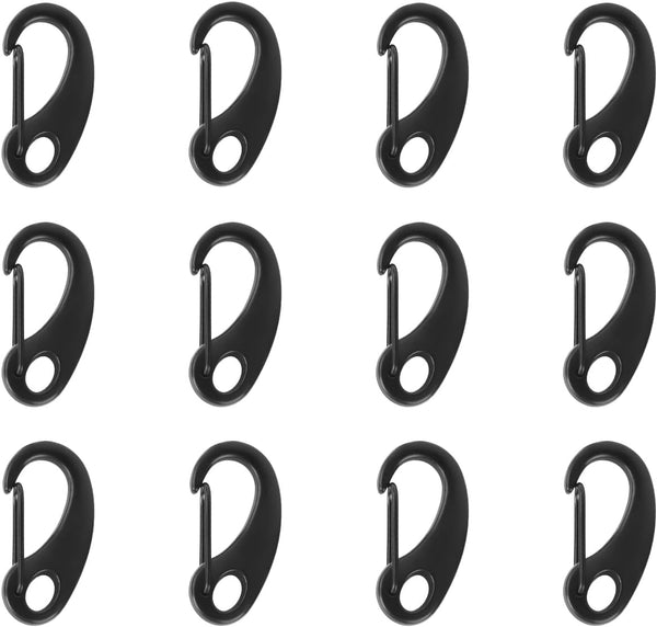 12Pack Carabiner Clips Spring Snap Hook Buckle Clasps for Flag Pole Clips, Marine Clips, Dog Leashes