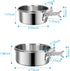 Dog Food Water Bowl for Cage with Clamp Holder, Stainless Steel Pet Kennel Hanging Bowls Non-Spill Detectable Bowls Crate Feeder for Small Medium Large Dogs (Silver, XS (19 & 12 OZ))