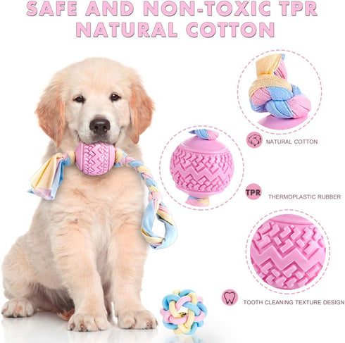 Dog Rope Toys for Small Dogs, Interactive Chew Toys, Tug of War Gift Set for Medium Dogs (5 Pack)