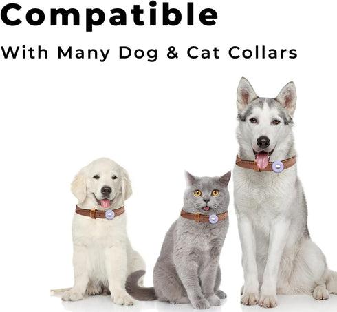 Airtag Dog Collar Holder (2-Pack) - Easy to Clean Silicone, Anti-Lost GPS Case for Dog Cat Collars, Backpacks, Purses