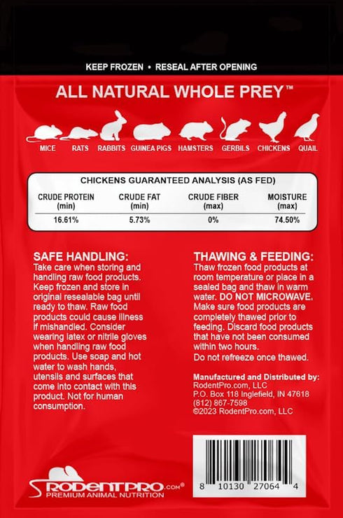 Rodentpro.com Frozen (1 Count) RodentPro Reptile Feeder Triple Extra-Large Chickens