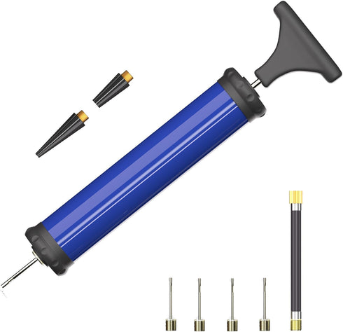 DDUO Portable Ball Pump,Air Pump Inflator Kit with Needle,Nozzle, Extension Hose for Basketball