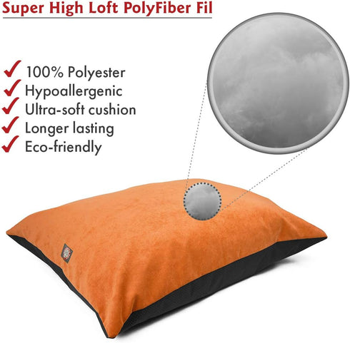 Majestic Pet Large Rectangle Dog Bed, 46 x 35 Inch Villa Orange, Washable Non Slip Comfy Pet Bed for Sleeping