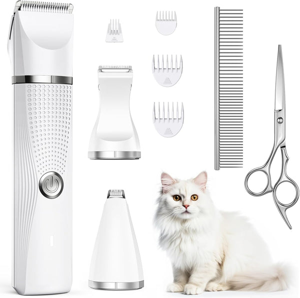 Cat Grooming Clippers Kit for Matted Hair, Bautrium 3 in 1 Electric Trimmer for Thick Hair and Heavy Coat