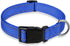Reflective Dog Collar with Buckle, Adjustable Safety Nylon Collars for Small Medium Large Dogs, Navy Blue (L)