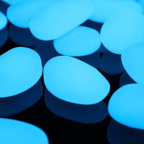 Shiny Stone Glow in The Dark Pebbles,Decorative Glow Stones,Fish Tank Aquarium Gravel,Glow Pebbles for DIY Garden Gifts Decoration(Big Size, 3-4cm, 400g/14.1oz) (Sky Blue)