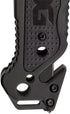 SOG Escape Tactical Folding Pocket Knife - 3.4 Inch Serrated Edge Blade with Glass Breaker, Black