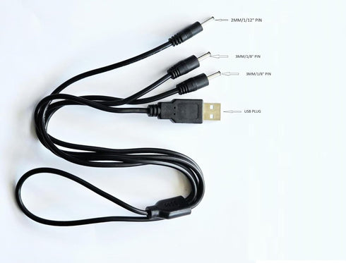 3-pin USB Charger for Groovypets Waterproof Rechargeable Remote Trainer Dog Training Shock Collar System Model T221 and bark collar model B600.