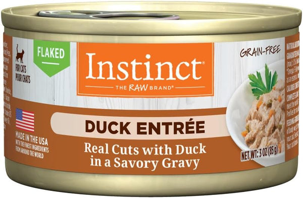 Instinct Flaked Duck Entrée Wet Cat Food, 3 Ounces, 24 Pack