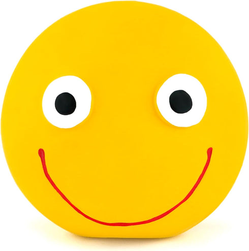 CHIWAVA 4 Pack 3.2'' Latex Squeaky Dog Toy - Smiley Face Balls for Small Dogs