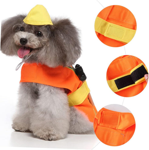 Engineer Appearance Dog Costume for Festivals, Adorable Wear-Resistant Puppy Clothes for Parties, Unique Pet Apparel