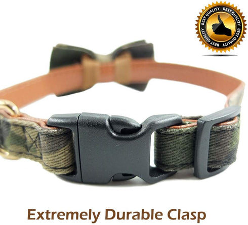 Dog Collar Bow Ties, Adjustable Camouflage Collars for Small Medium Large Dogs, 18 Colors, 3 Sizes (M 13"-18")