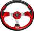Huskey 12.5 Inch Racing Style Red Golf Cart Steering Wheel for Club Car/EZGO/Yamaha, Classic SS Center Logo
