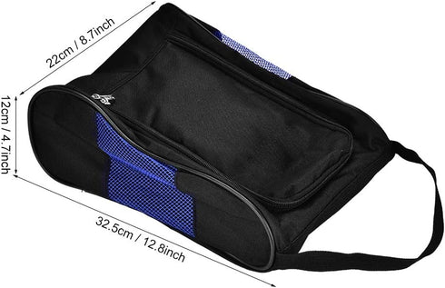 Zerone Portable Golf Shoes Bag with Pocket, Breathable Dust-Proof Storage Organiser, Unisex Zippered Shoe Bag for