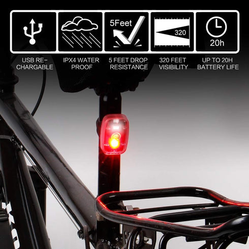 LED Safety Light, Clip On Strobe/Running Lights, Bike Tail Light with 5 Modes for Cycling, Hiking, Dogs, Kids