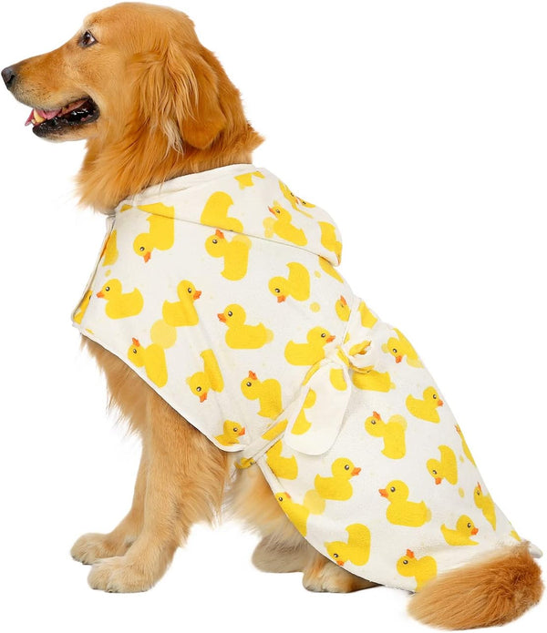 HDE Dog Bathrobe Super Absorbent Quick Drying Puppy Towel Wrap Coat Adjustable