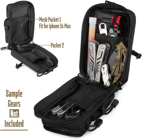 LIVANS Tactical Molle Utility Pouch, EDC Tool Pouch Mini Waist Pouches for Medical IFAK Pack