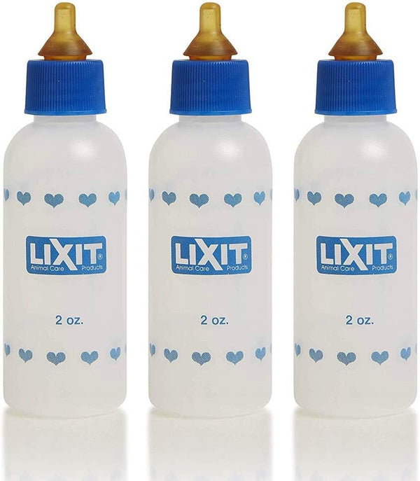 Lixit 2oz Nursing Bottle for Kittens, Small Puppies, and Small Animals (Pack of 3)